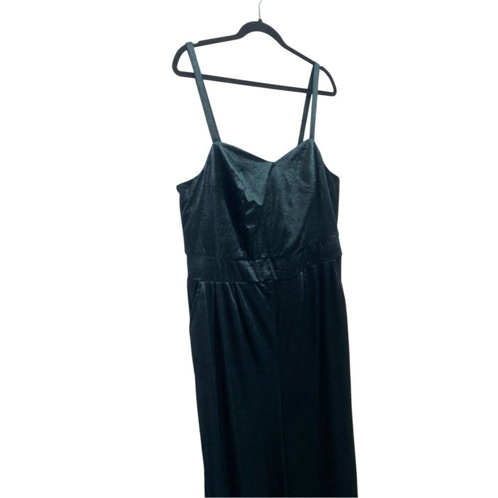 Torrid Wideleg Metallic Velvet Spaghetti Strap Partywear Jumpsuit Sz 14 Holiday - Picture 4 of 9